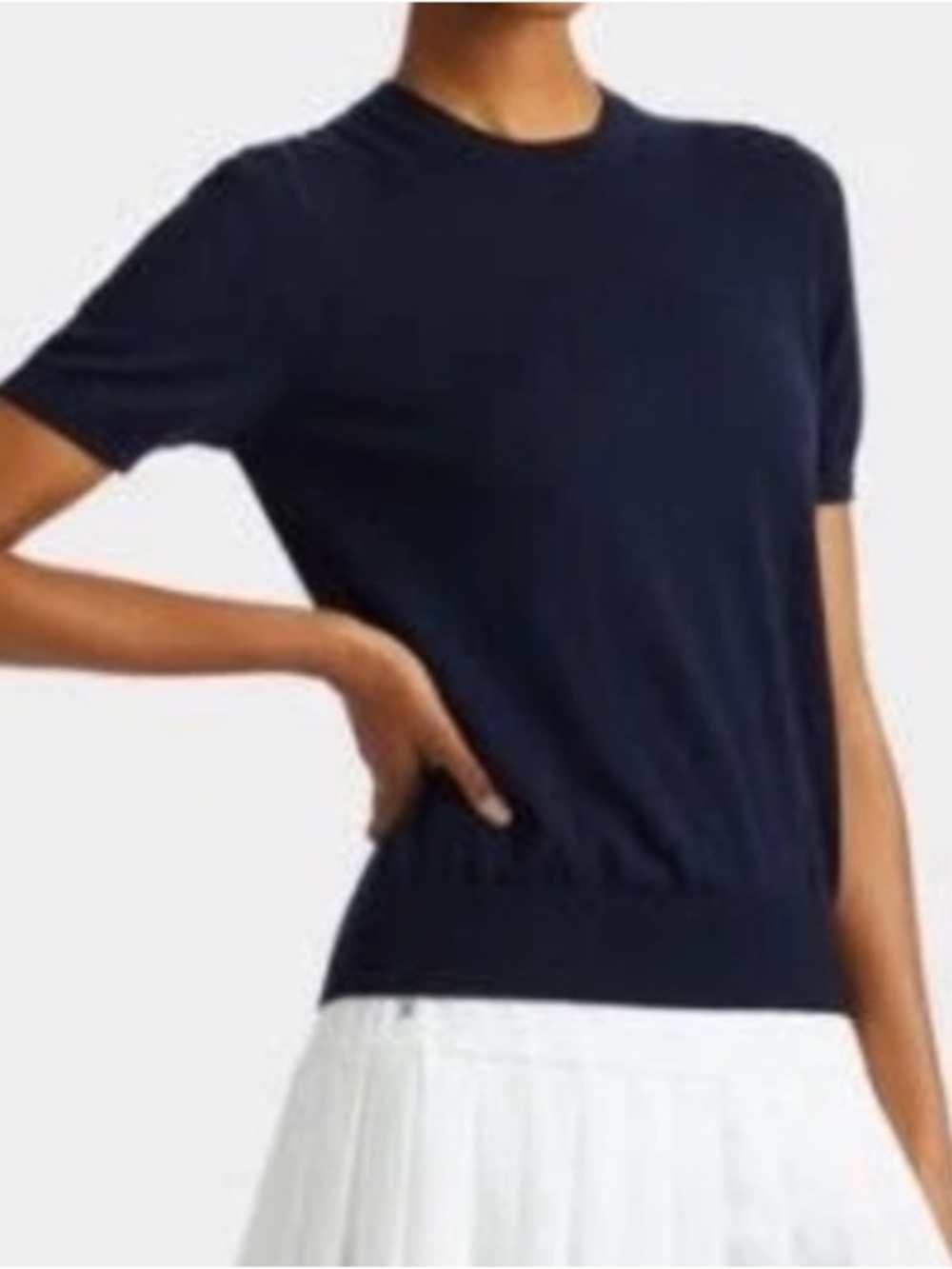 G/FORE Navy Crewneck Short Sleeve Top